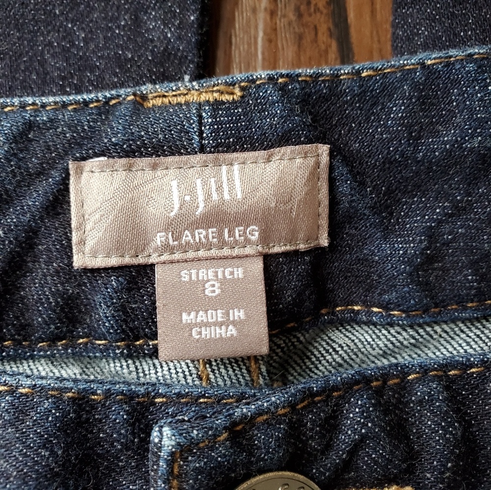 J. Jill Dark Wash Mid Rise Flare Leg Jeans - Picture 5 of 7